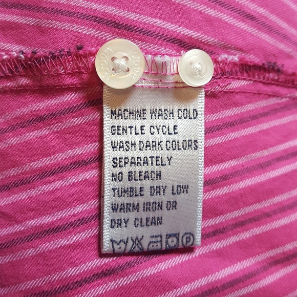 Lilly Pulitzer Pink Black Stripe Button Down Top - Picture 5 of 5